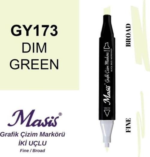 Çift Uçlu Marker Grafik Çizim Kalemi 173 Mat Yeşil