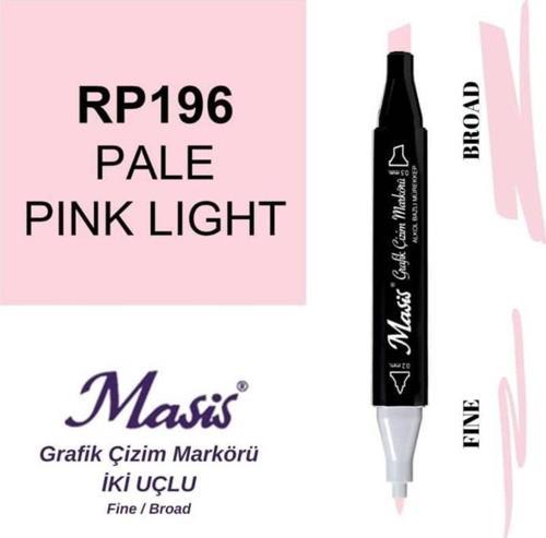 Çift Uçlu Marker Grafik Çizim Kalemi 196 Mat Açık Pembe