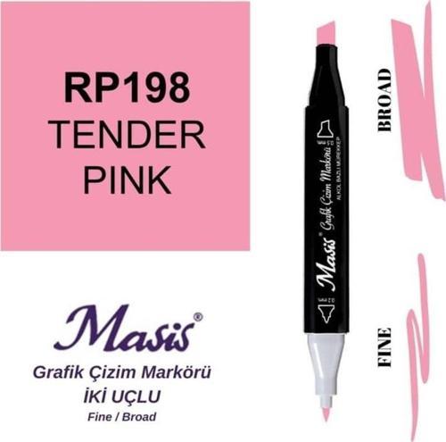 Çift Uçlu Marker Grafik Çizim Kalemi 198 Yumuşak Pembe
