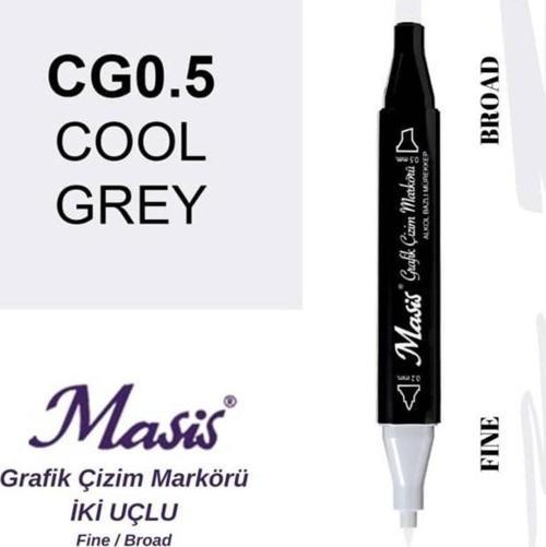 Çift Uçlu Marker Grafik Çizim Kalemi CG0.5 Soğuk Gri