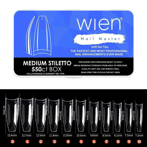 Yeni Nesil Protez Tırnak Jel Tips Soft Gel Tips Medium Stiletto Balerin 550 Adet