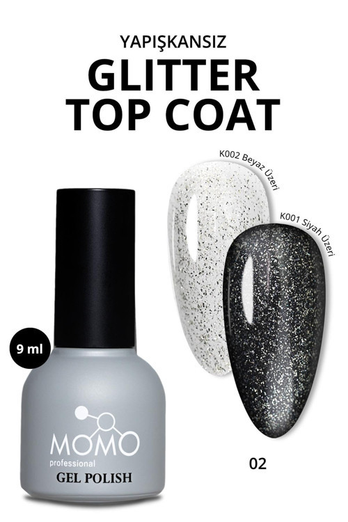 Kalıcı Oje İçin Glitter Top Coat 02 9 Ml