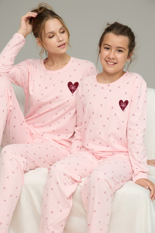 Pamuklu Bisiklet Yaka Örme Pijama Takım25241127