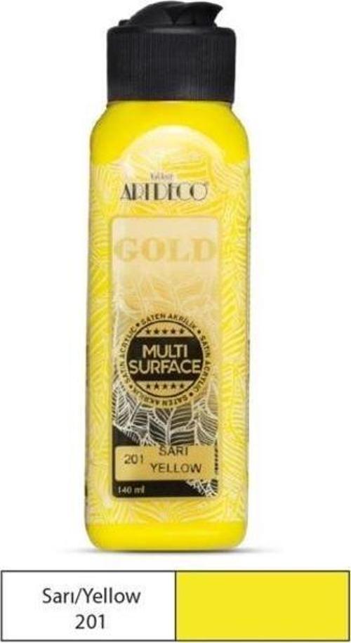 Gold Multi Surface Akrilik Boya 140 ml. 201 SARI