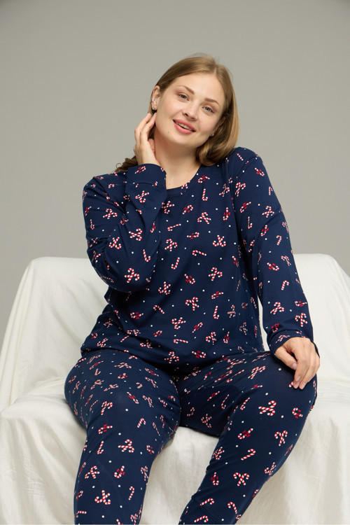 Curve Büyük Beden Battal Boy Pamuklu Pijama Takım25240807