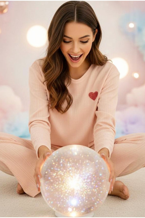 Fitilli Yumuşak Tuşe Örme Pijama Takım