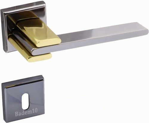 Fulya Lüx Füme Gold Kare Rozetli Oda Uyumlu Kapı Kolu Sağa Ve Sola Uygun Kapı Kolları 1 Takı