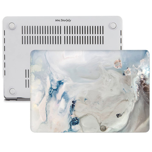 Mcstorey Macbook Air M1 Kılıf A2337 Uyumlu 13 İnç Mermer Desenli Hard Case A2179 A1932 Sert Koruyucu
