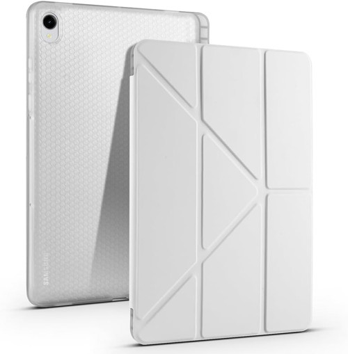 Galaxy Ile Uyumlu Tab S11 Kılıf Tri Folding Kalem Bölmeli Standlı Kılıf Gri