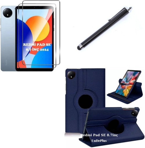 Xiaomi Redmi Pad Se 8.7Inç Ile Uyumlu Kılıf Dönen Tablet Kilifi Ekran Koruyucu+Kalem (Redmipad Se 11