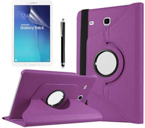 - Samsung Ile Uyumlu Galaxy Tab E T560 9.6 Standlı Kapaklı Dönebilen Tablet Kılıfı Mor