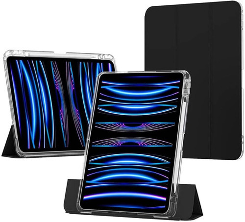 Apple Ipad Air 11Inç M2/M3 Air 4/5.Nesil 10.9 Ile Uyumlu Kılıf Kalem Bölmeli Akrilik Şeffaf Ayrılabi
