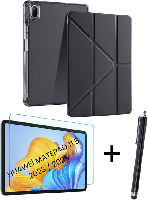 - Huawei Matepad 11.5 2025/2023 Ile Uyumlu Kalem Bölmeli Tablet Kılıf + Ekran Koruyucu + K