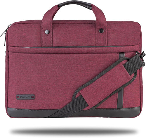 Classone Ravenna Vp1505 15,6" Su Geçirmez Kumaş Ve Fermuar Notebook Laptop El Çantası-Bordo