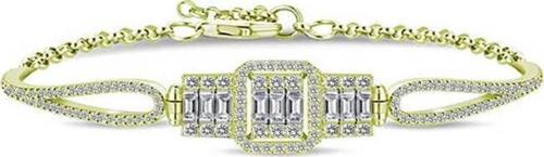 ​925 Ayar Gümüş Gold Baget Bileklik