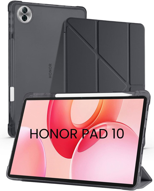 - Honor Pad 10 12.1 Inç Ile Uyumlu Standlı Kalem Bölmeli Uyku Modlu Akıllı Tablet Kılıf Ka