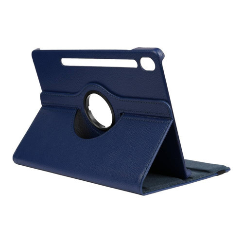 Samsung Galaxy Tab S9 X710 X716 X718 Ile Uyumlu Kılıf 360 Dönebilen Standlı Case Lacivert