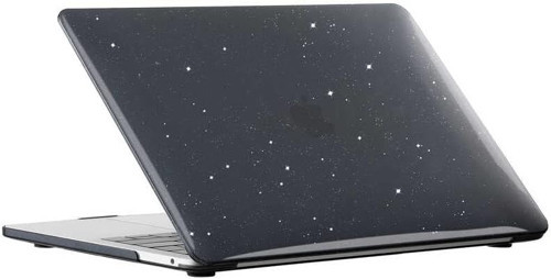 Apple Macbook Pro 13.3Inç 2022 M2 A2338 Ile Uyumlu Kılıf Simli Ön Arka Kapak Siyah