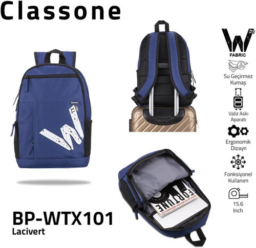 Classone Bp-Wtx101 Wtxpro Serisi15.6 Inch Macbook, Notebook, Laptop, Çantası-Lacivert