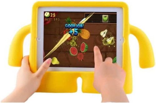 - Galaxy Tab 3 7.0 T210 Ile Uyumlu Sarı Standlı Silikon Tablet Kılıf - Sarı