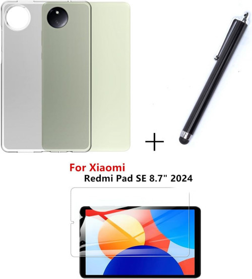 - Xiaomi Redmi Pad Se 2024 8.7 İnç Ile Uyumlu Şeffaf Silikon Tablet Kılıfı + Ekran Koruyuc
