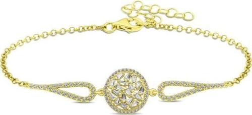 925 Ayar Gümüş Gold Baget Taşlı Bileklik