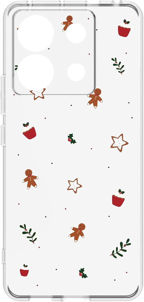Şeffaf Silikon Kılıf, Noel Baskılı, Kamera Korumalı, S19 Max Pro S Zoom Ile Uyumlu