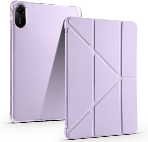 Xiaomi Ile Uyumlu Redmi Pad 2 Kılıf Tri Folding Kalem Bölmeli Standlı Kılıf Lila