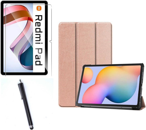 - Xiaomi Redmi Pad Ile Uyumlu Standlı Kılıf + Nano Flexible Kırılmaz Ekran Koruyucu + Tabl