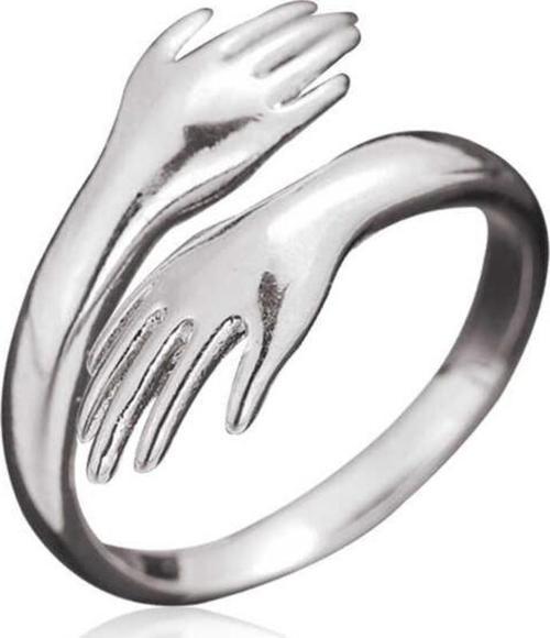 ​925 Ayar Gümüş Sarılan Eller Yüzük