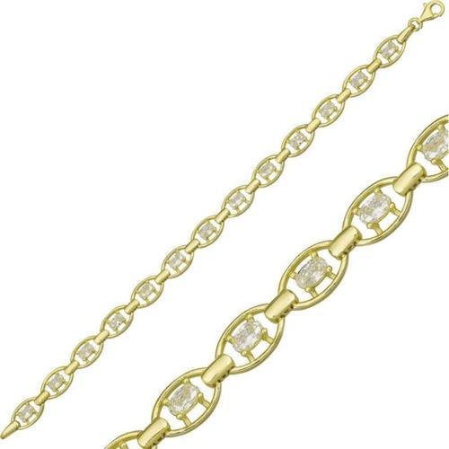 925 Ayar Gümüş Gold Oval Su Yolu Bileklik