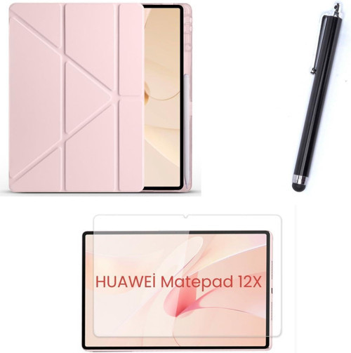 - Huawei Matepad 12X Ile Uyumlu Kalem Bölmeli Standlı Kılıf + Ekran Koruyucu + Kalem 3'Lü