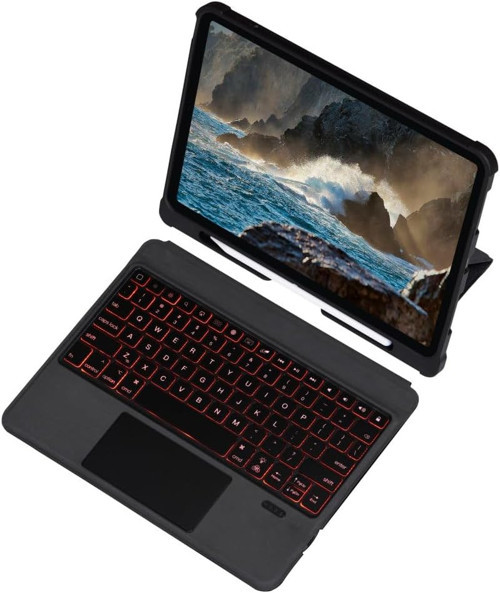 Ipad Pro 11 3. Nesil Ile Uyumlu Kılıf Led Işıklı Magnetik Standlı Klavyeli Ile Uyumlu Kılıf