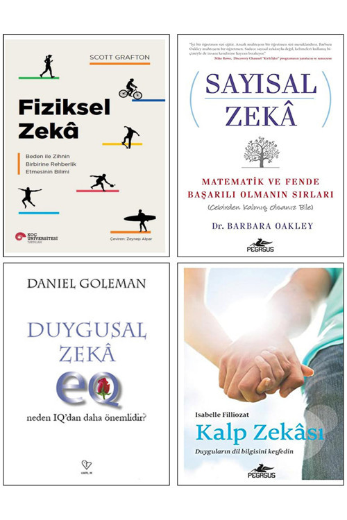 Sayısal Zeka Matematik ve Fende Başarılı Olmanın Sırları + Fiziksel Zeka Scott Grafton + Duygusal Zeka Daniel Goleman + Kalp Zekası / 4lü Zeka Üzerine Kişisel Gelişim Kitapları