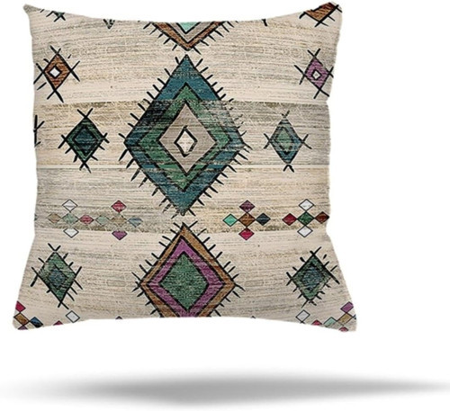 Renkli Kilim Etnik Desen Gizli Fermuarlı Yastık Kılıfı Kırlent Kılıfı Koltuk Yastık Kılıfı,