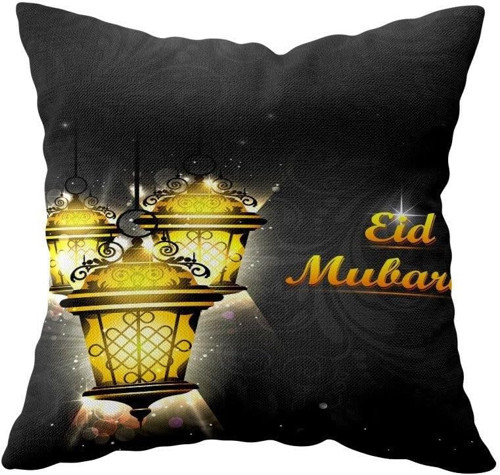 Eid Mubarak Ramazan Temalı Çift Taraflı Gizli Fermuarlı Yastık Kılıfı Kırlent Koltuk Yastık