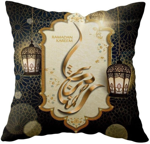 Ramadan Kareem Çift Taraflı Gizli Fermuarlı Yastık Kılıfı Kırlent Koltuk Yastık Kılıfı, Laci