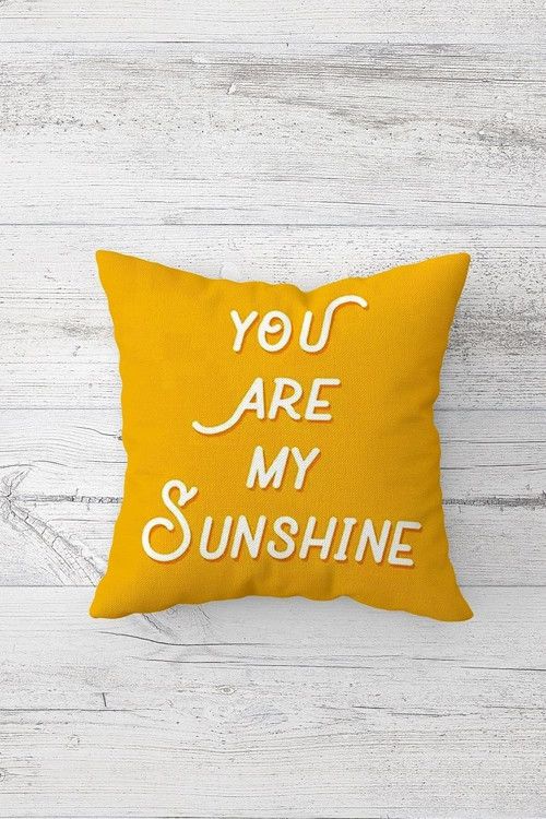 My Sunshine Yazılı Çift Tarafı Baskılı Gizli Fermuarlı Yastık Kılıfı Kırlent Koltuk Yastık K