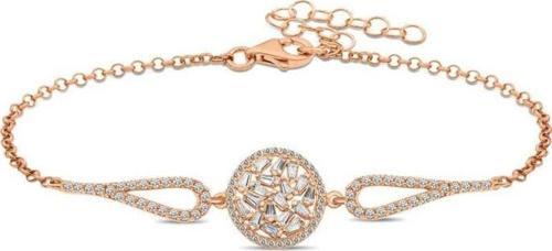 925 Ayar Gümüş Rose Baget Taşlı Bileklik