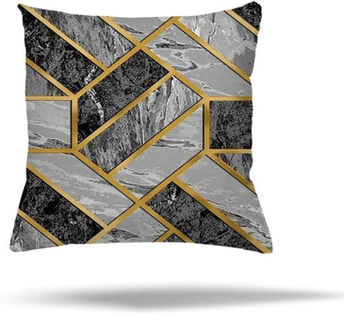 Geometrik Gold Geçişli Gizli Fermuarlı Yastık Kılıfı Kırlent Kılıfı Koltuk Yastık Kılıfı, Gr
