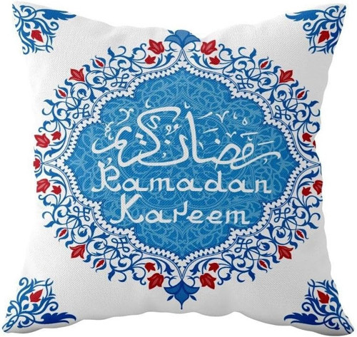 Etnik Desen Ramazan Temalı Çift Taraflı Gizli Fermuarlı Yastık Kılıfı Kırlent Koltuk Yastık