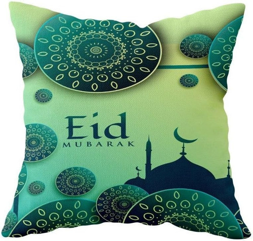 Eid Mubarak Ramazan Çinili Çift Taraflı Gizli Fermuarlı Yastık Kılıfı Kırlent Koltuk Yastık