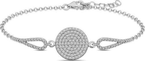 925 Ayar Gümüş Zirkon Taşlı Daire Bileklik