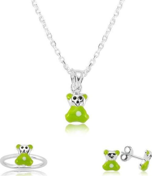 Gümüş Yeşil Ayıcık Çocuk Set