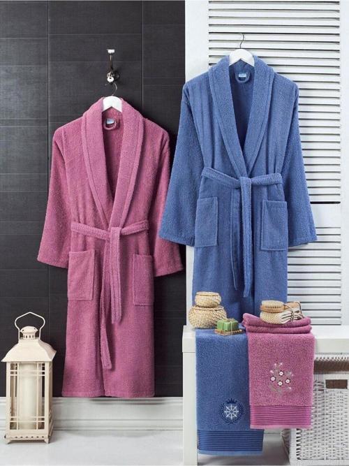 Unisex Havlulu Bornoz 4lü Set