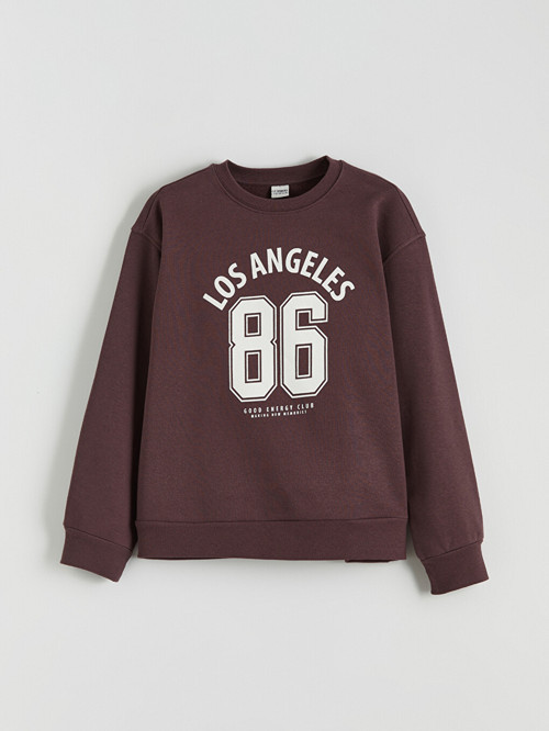 LCW Kids Mürdüm Los Angeles Baskılı Kız Çocuk Kalın Sweatshirt