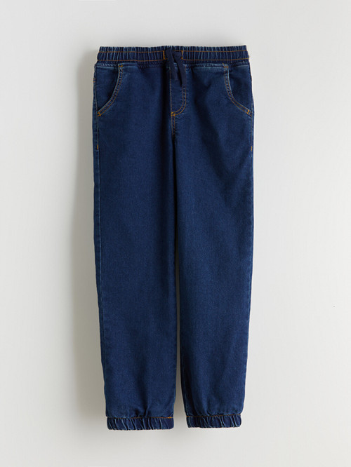 LCW Kids İndigo Beli Lastikli Polar Astarlı Erkek Çocuk Jean Pantolon