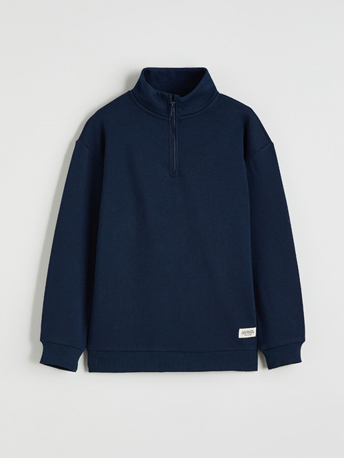 LCW Kids Lacivert Dik Yaka Erkek Çocuk Kalın Sweatshirt