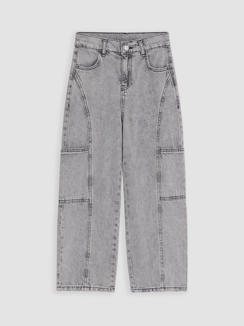 LCW Kids Gri Wide Fit Erkek Çocuk Jean Pantolon