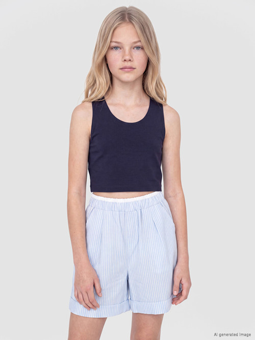 LCW Kids Lacivert U Yaka Kız Çocuk Atlet